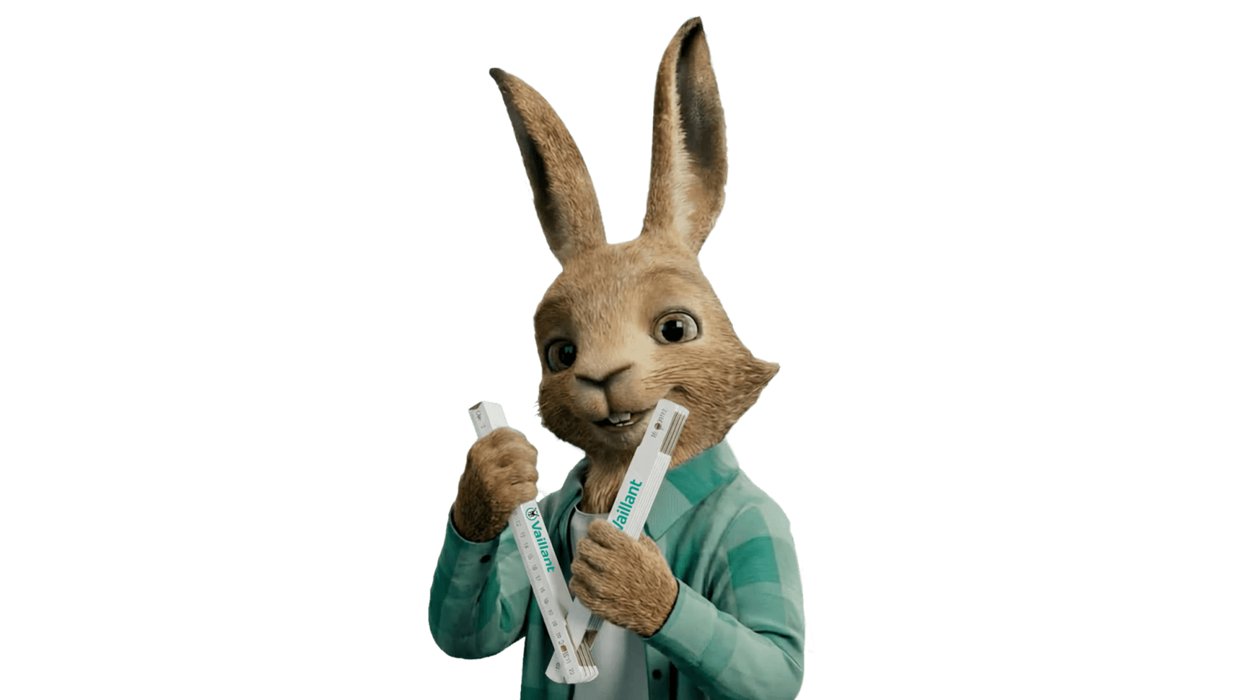 Tapferer Hase mit Zollstock