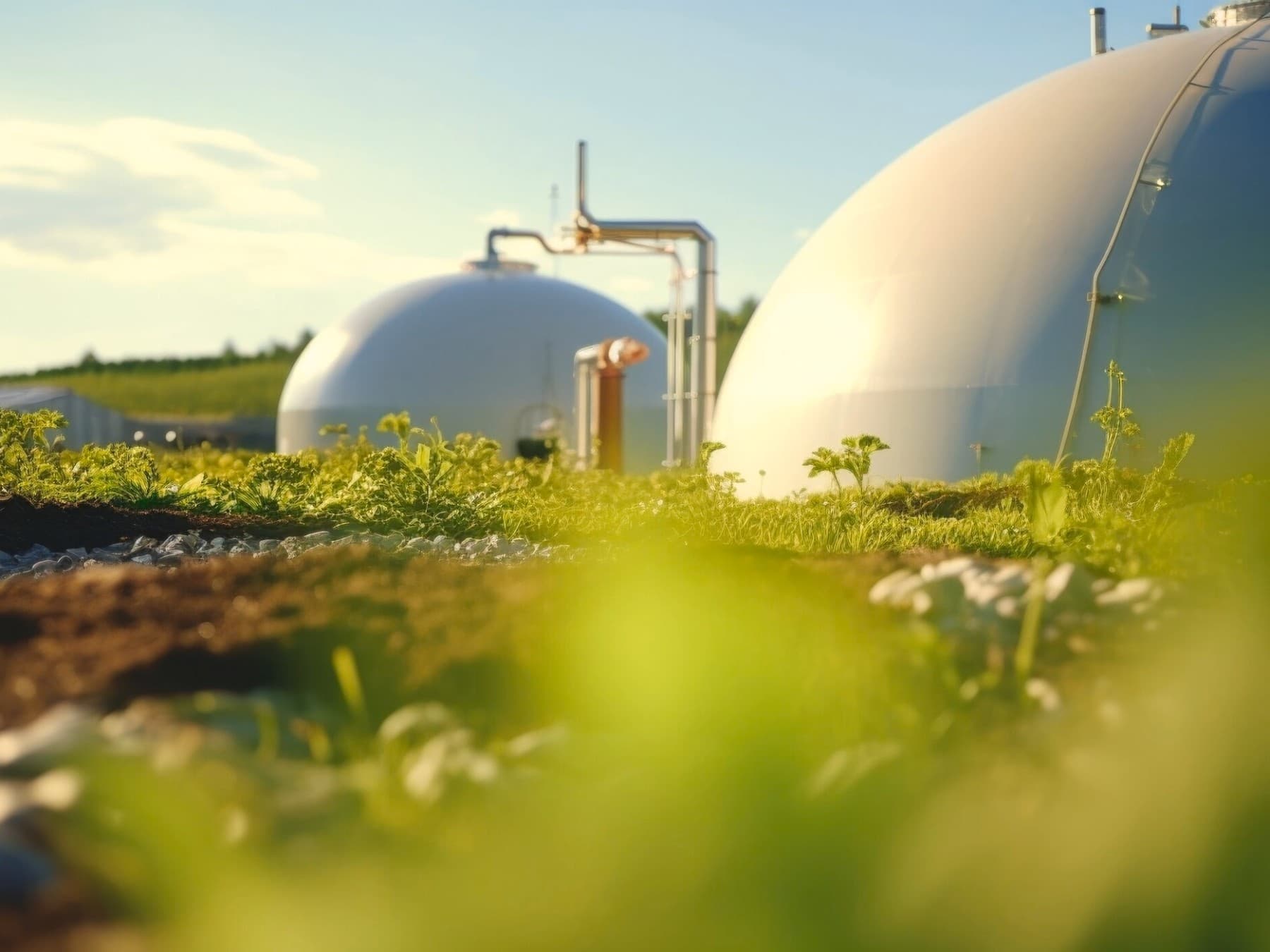 Außenansicht einer Biogasanlage