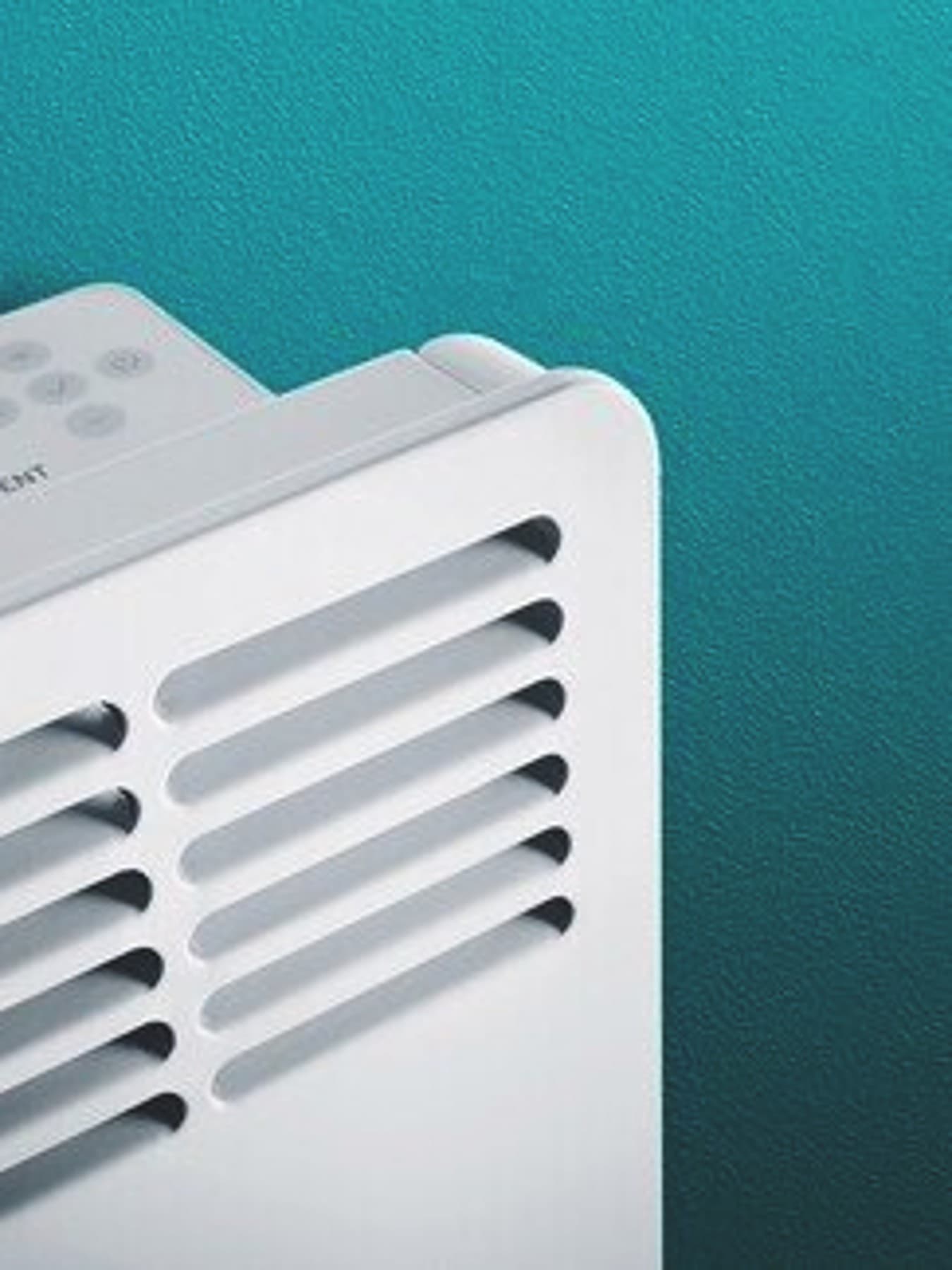 Ausschnitt eines Direktheizgerätes von Vaillant vor einer grünen Wand