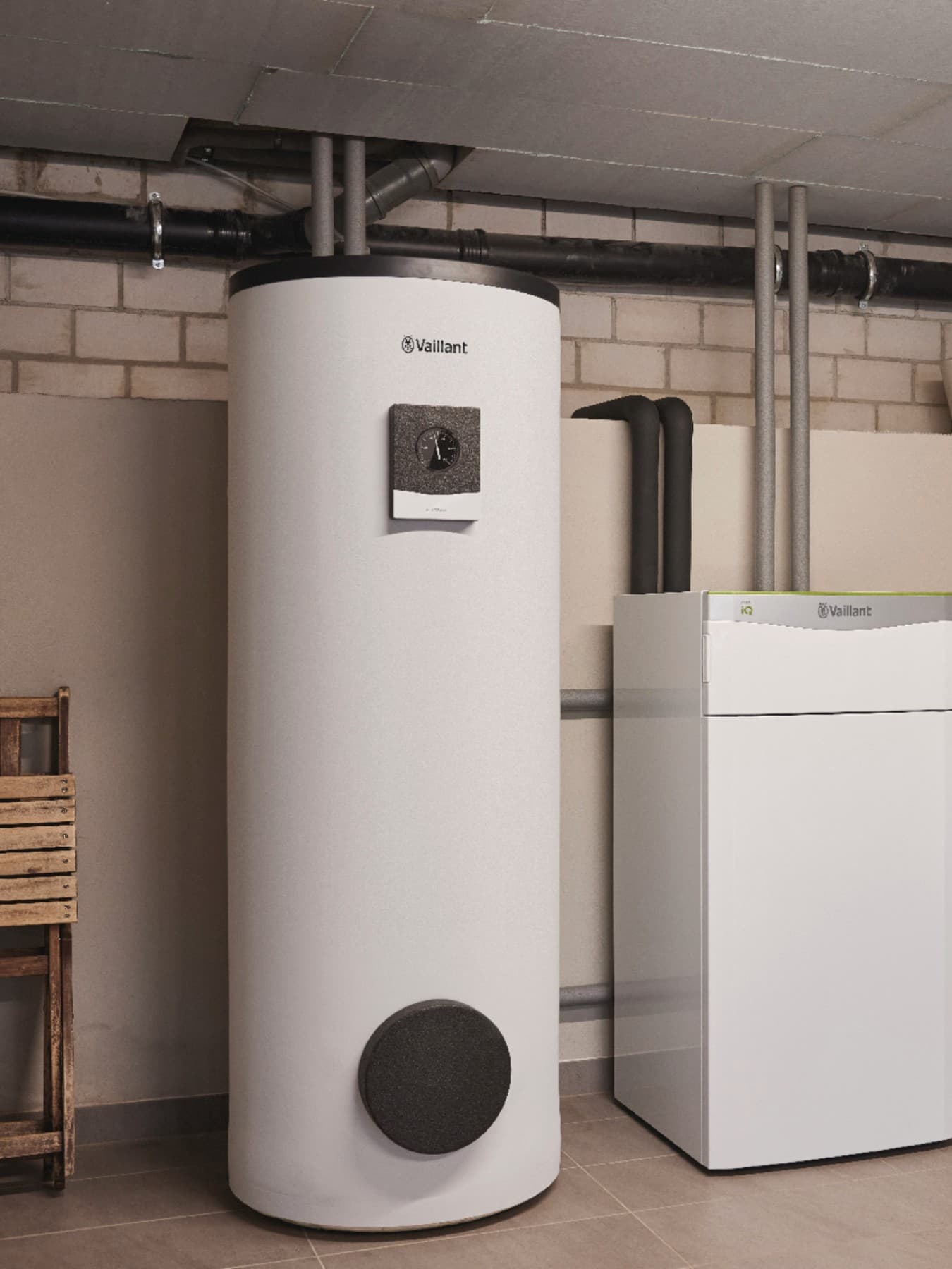 Innen-Wärmepumpe flexoTHERM exclusive mit separatem Warmwasserspeicher