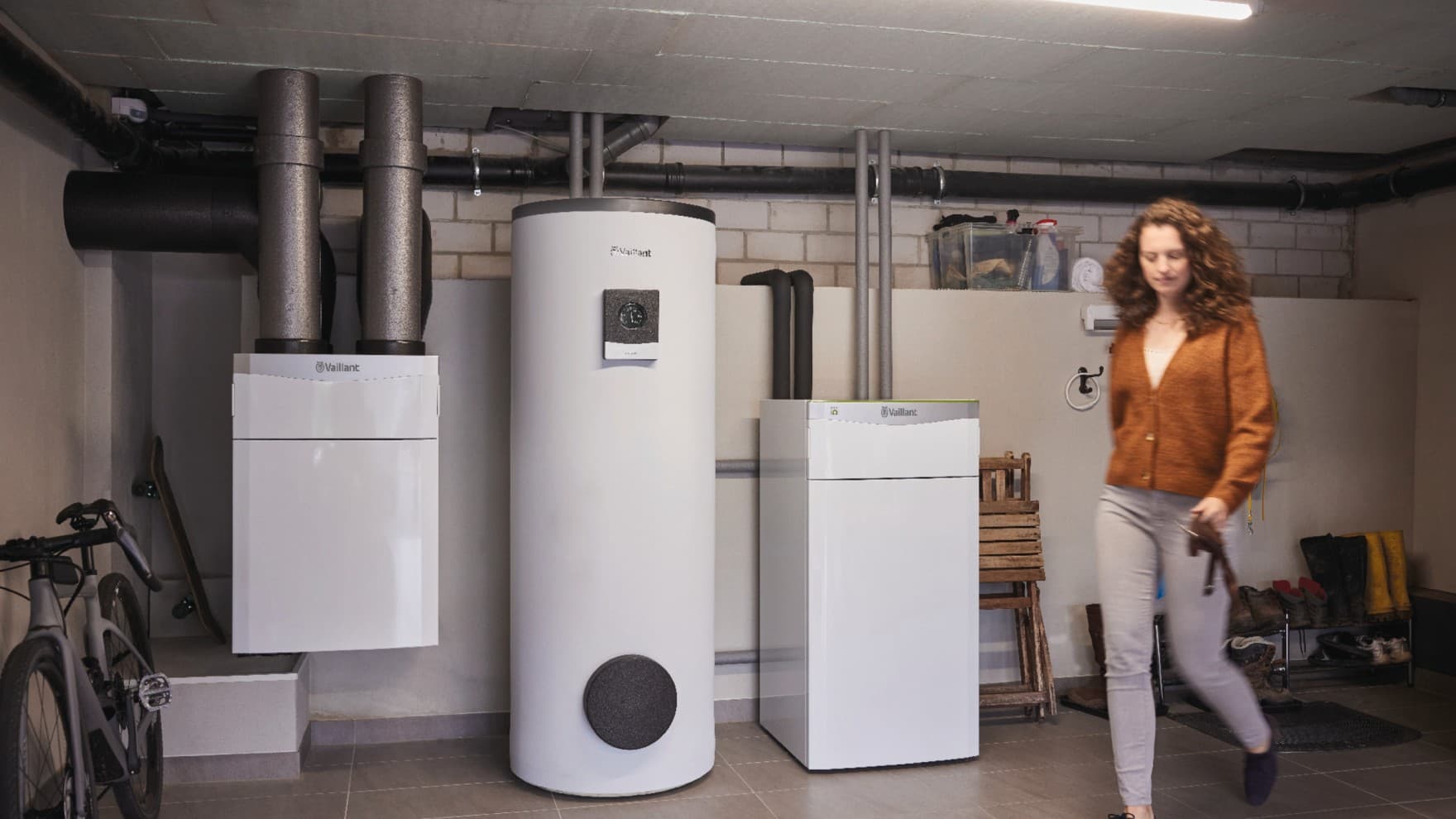 Wärmepumpensystem in einem Hauswirtschaftsraum