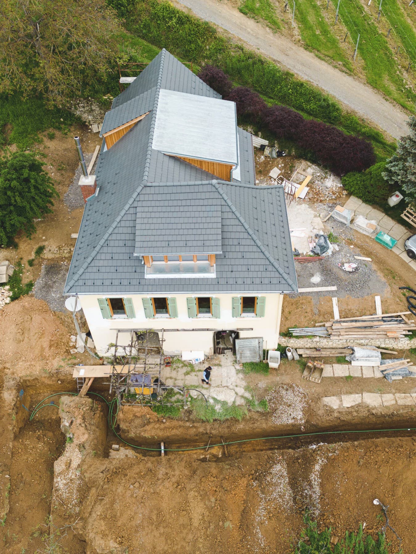 Einfamilienhaus von oben