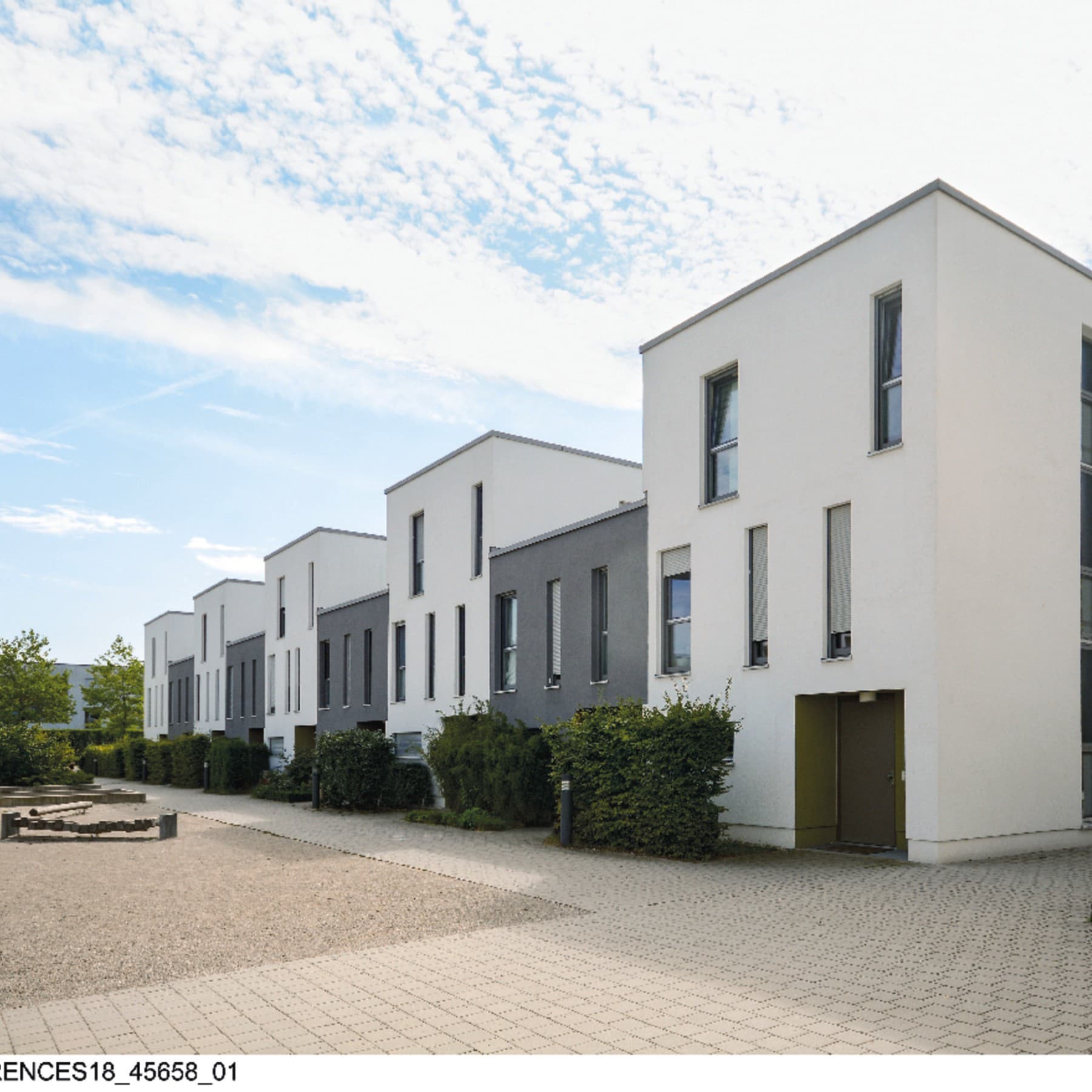 Neu gebaute Reihenhäuser